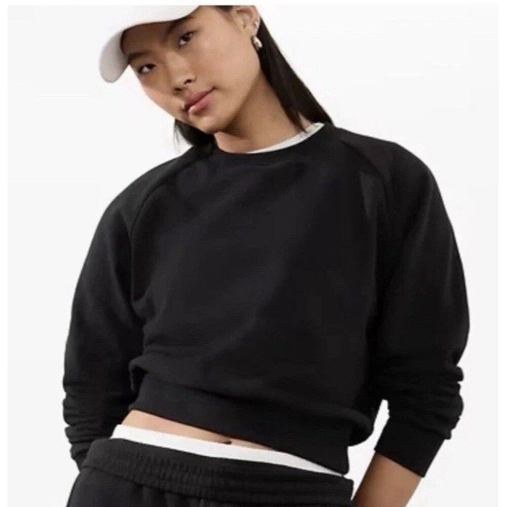 Athleta Easy Fleece Crew Sweatshirt | Blue Small NEW! Retail $89